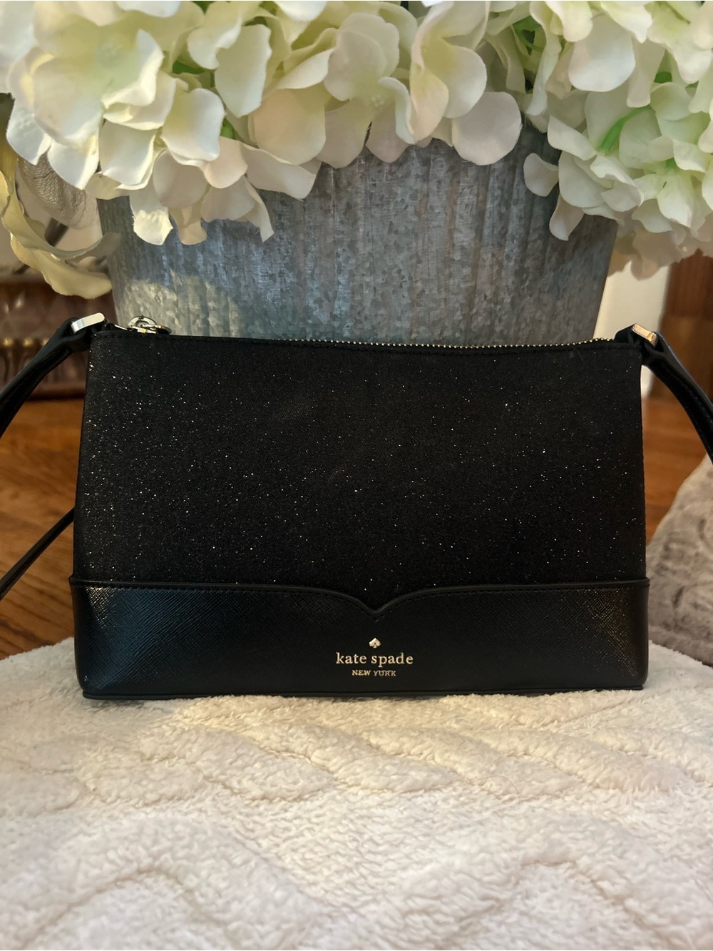 Kate Spade Black Glitter Crossbody Bag
